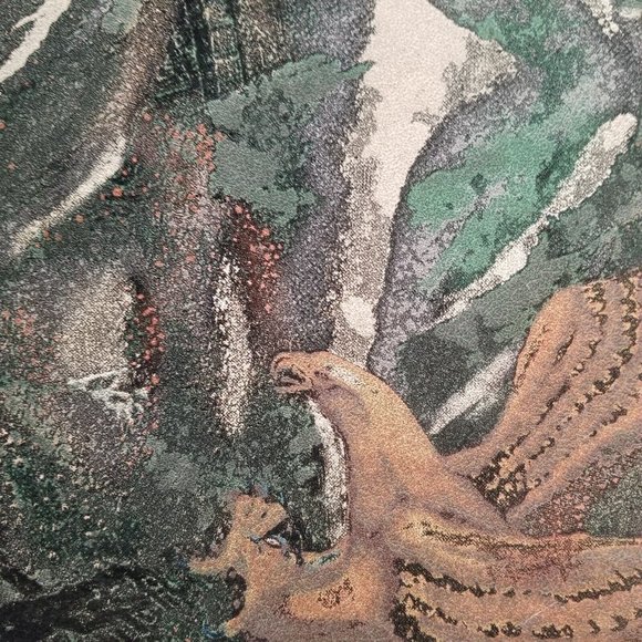 Vintage Dreamcatcher Wall Hanging Decoration Eagle Painting Feathers Mountains - Picture 6 of 9